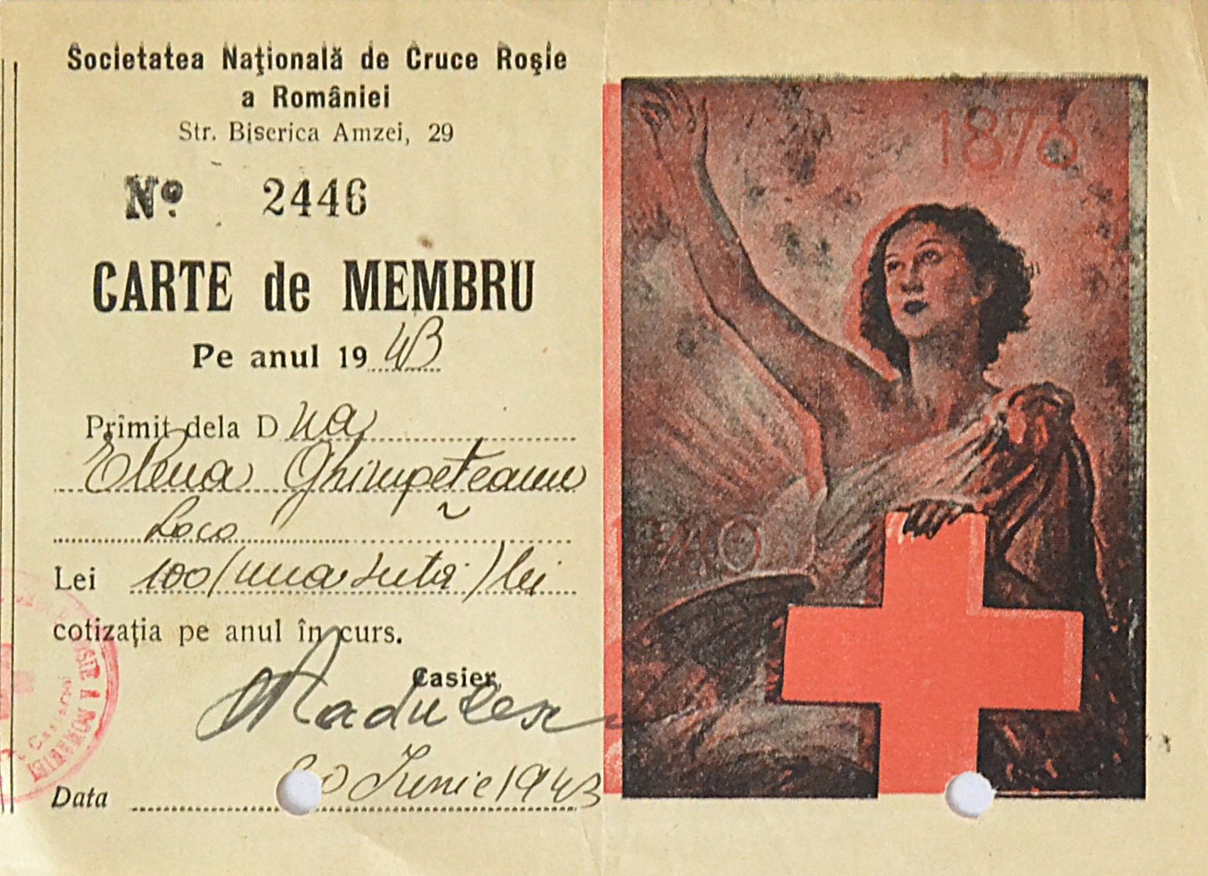 carte-de-membru-societatea-nationala-de-cruce-rosie-a-romaniei-1943